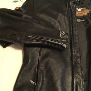 Harley Davidson black leather jacket, size small